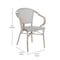 Flash Furniture Marseille French Bistro Stacking Chair w/Arms, Black/White Textilene and Bamboo Alum Frame, 2PK 2-SDA-ADS642108-BLKWH-LTNAT-GG - alternate 2